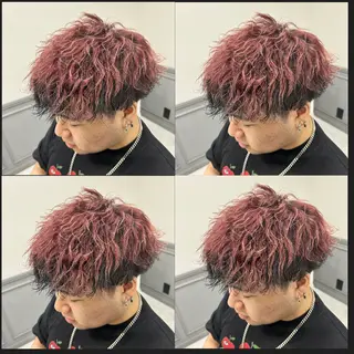 ショート カラー パーマ ヘアアレンジ メンズ 🔥メンズ特化渡辺 🔥ブリーチカラーのヘアスタイル