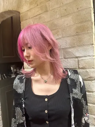 セミロング 渋谷/プルエクステ/ ハイトーン/みきとのヘアスタイル