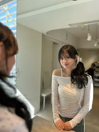 ミディアム ♥️透明感×抜け感 ベージュ/佑珠♥️のヘアスタイル