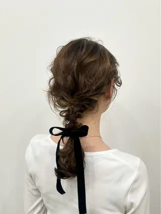 ミディアム ヘアアレンジ ヒナ .のヘアスタイル