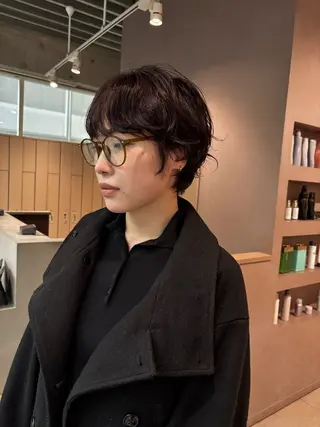 ショート パーマ Un ami  shibuya所属・Mon/ショート/パ ーマのヘアスタイル