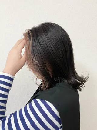 ミディアム カラー ハル🌸柔色/ ブリーチなし/艶髪のヘアスタイル