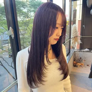 セミロング カラー Mimi🎀 ブリーチなしＷカラーのヘアスタイル