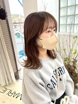 セミロング カラー 🩵YUIMARL 岡山KARIN🩵のヘアスタイル