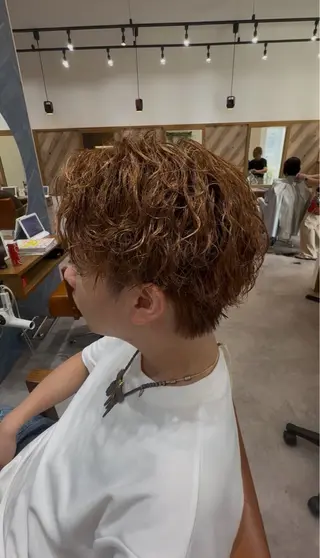 カラー パーマ メンズ Agu hair lua 上越高田西店所属・佐藤祐輔 メンズパーマのヘアスタイル