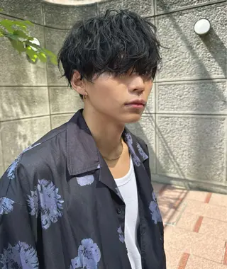 ショート excia渋谷所属・曲がる縮毛矯正 センターパート/翼のヘアスタイル