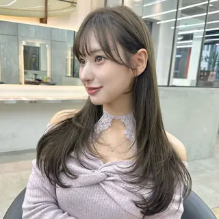 ロング カラー 縮毛/レイヤー 韓国/橋口のヘアスタイル