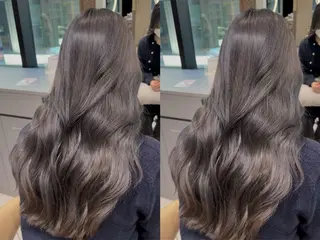 カラー ゆらんちょ/ブリーチ 無w/縮毛矯正/暖色のヘアスタイル