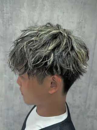 メンズ 髪質改善×白髪ぼかし 美容師✂️武澤龍賀のヘアスタイル