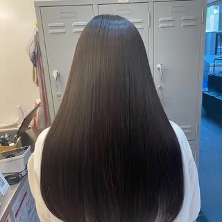 セミロング カラー 髪質改善× ハイライト溝江のヘアスタイル