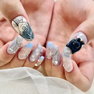 セミロング ネイル 池袋痛ネイル Nok. 渡辺のネイルデザイン