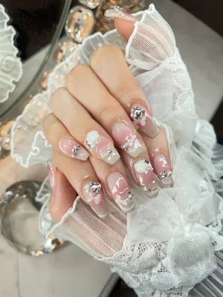 ネイル 23時まで❤︎韓国、 ワンホンネイルのネイルデザイン