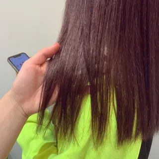 セミロング カラー 髪質改善カラー&TR 縮毛矯正/弱酸性矯正のヘアスタイル