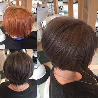 ショート カラー EMANON新宿西口所属・新宿/髪質改善/ 美髪矯正✨浅江通友のヘアスタイル