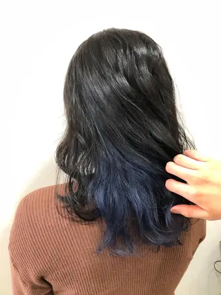 セミロング カラー 脱白髪染め美容師 竹内涼乃のヘアスタイル
