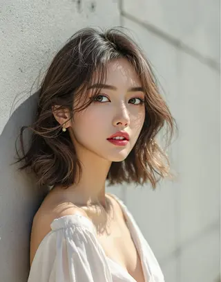 ミディアム カラー パーマ さく/髪質改善× 縮毛矯正/町田のヘアスタイル