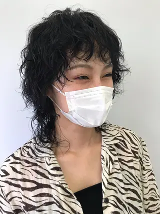 ミディアム パーマ 原 梢のヘアスタイル