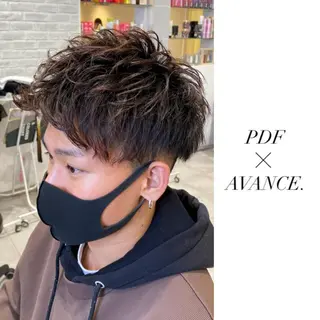 ショート カラー パーマ メンズ AVANCE.難波 店長 松元のヘアスタイル