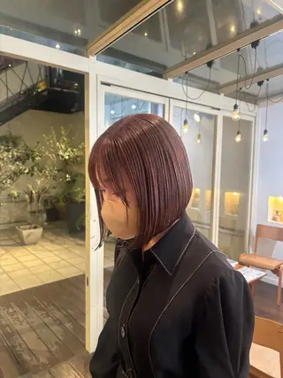 ミディアム カラー くいた あやなのヘアスタイル