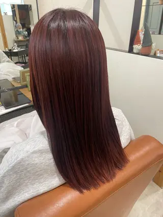 ミディアム 艶感暖色カラー /透明感/瀬戸山舞のヘアスタイル