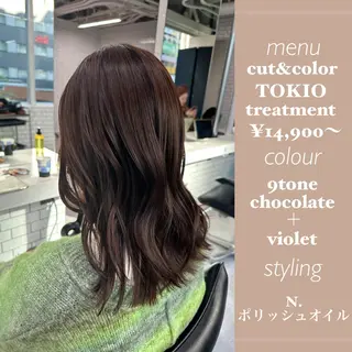 ミディアム 縮毛矯正💎髪質改善 レイヤー✨山内健太郎のヘアスタイル