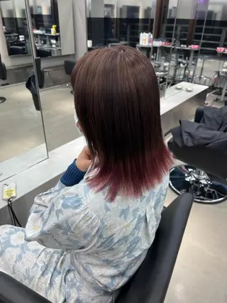 ミディアム カラー 紬/enne/ブリー チ/ハイトーンのヘアスタイル