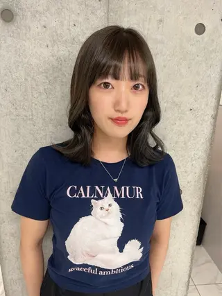 ミディアム カラー りおな/エクステ /ミルクティーカラーのヘアスタイル