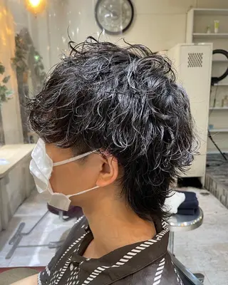 ミディアム パーマ メンズ メンズパーマ特化🏆 宮崎健人✨️のヘアスタイル
