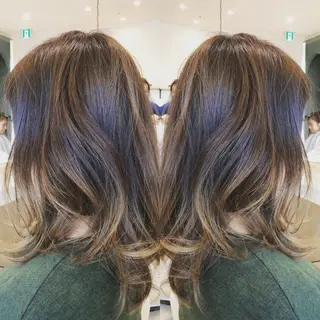 ミディアム カラー youres hair 新宿三丁目所属・髪質改善カラー、美髪 トリートメント専門のヘアスタイル