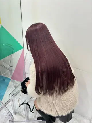 ロング カラー ヘアアレンジ 🩶学生指名No.1 レッド・ボルドー🩶のヘアスタイル