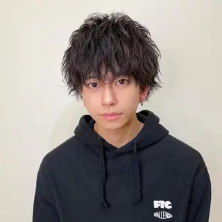 ミディアム カラー メンズ パーマ ✂️メンズサロン✂️ SHINE✨浅野士稀のヘアスタイル