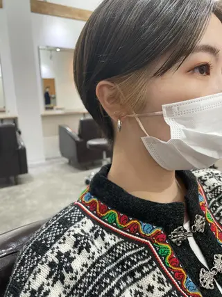 ショート カラー パーマ/透明感カラー /ボブ/吉田一生のヘアスタイル