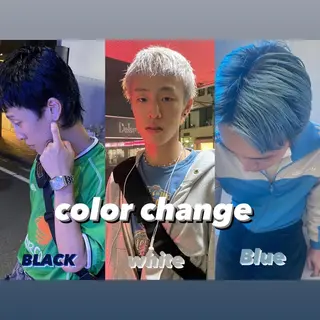 ショート カラー メンズ スパイラルパーマ 🌐hina⭐️のヘアスタイル