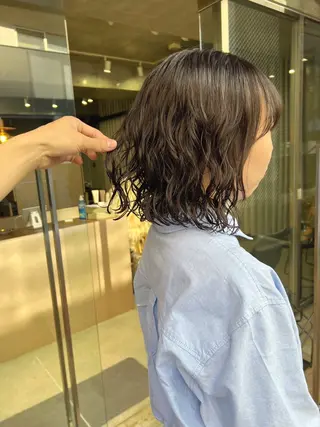 パーマ ボブパーマコテ巻き風 パーマNo1深江秀平のヘアスタイル