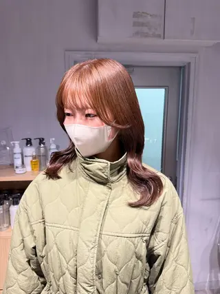 セミロング カラー NANAMI🩵 大人可愛い韓国ヘアのヘアスタイル