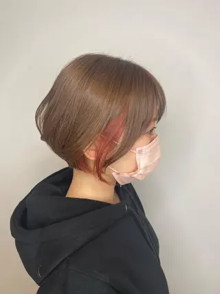 ショート カラー &chaLme   心斎橋所属・emi/髪質改善/ 韓国風/艶カラーのヘアスタイル
