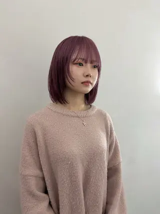 ショート ⭐ハイトーンブリーチ ミルクティーピンクのヘアスタイル