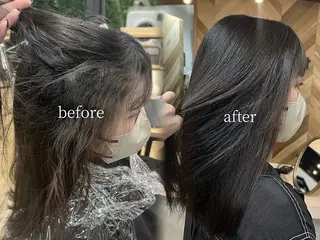 セミロング カラー Pocket仙台 💚モエリのヘアスタイル