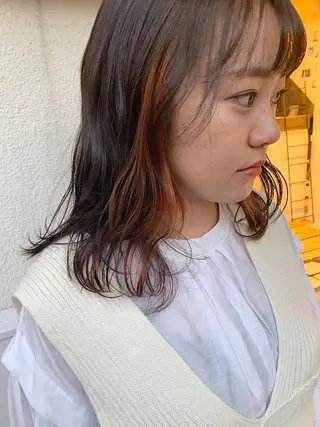 ミディアム カラー Zina 藤崎店所属・zina藤崎📛 井上美乃里のヘアスタイル