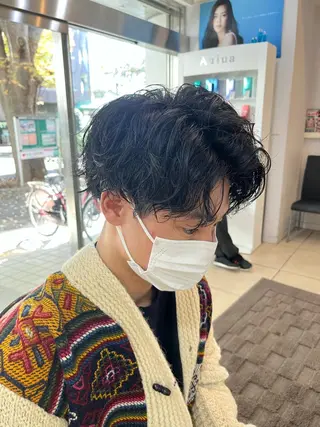 ショート パーマ メンズ 韓国風メンズ/毛流れ ヘアなら須田龍世のヘアスタイル