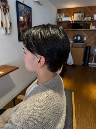 ショート メンズ ハイトーン/デザイン カラー/新潟/りなのヘアスタイル