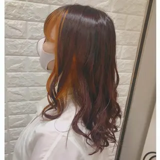 セミロング カラー 韓国ヘア ♡tomimaのヘアスタイル