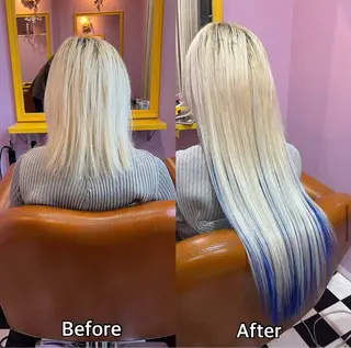 ロング シール＋ちび編み込み エクステ梅田🐨のヘアスタイル