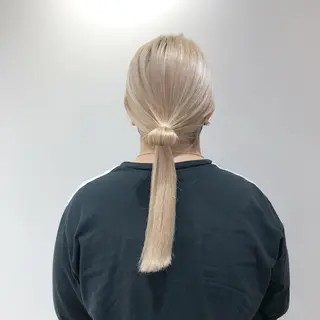 セミロング カラー ヘアアレンジ 🌸ハイトーン 新田　廉 🌸のヘアスタイル