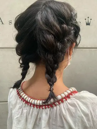 ミディアム Asti blanche所属・ブリーチなしWカラー /地毛風/小林凪沙のヘアスタイル