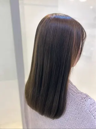 セミロング カラー 髪質改善/縮毛矯正 ササキナツミのヘアスタイル