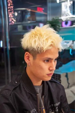 ショート カラー メンズ シャドウパーマ/ ルーズパーマ/メンズのヘアスタイル