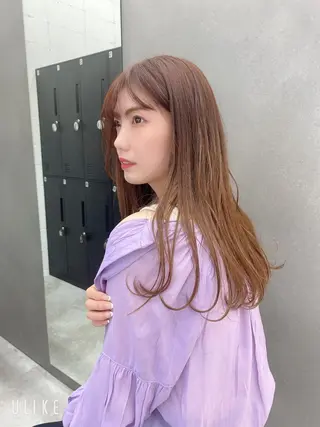 セミロング カラー パーマ ヘアアレンジ メンズ キッズ ネイル マツエク・マツパ 盛れる前髪/レイヤー カット/艶髪髪質改善のヘアスタイル