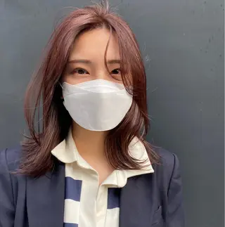 ミディアム カラー ボブ/レイヤー/艶 🦕risa 森下のヘアスタイル