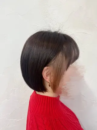 ショート カラー YUZUKI/艶カラ ー/丸みショートのヘアスタイル